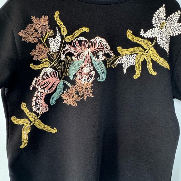 Zara Black Embellished Short Sleeve Tee - Picture 4 of 13